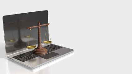 Information Technology Law and Digital Justice Concept 3d render.