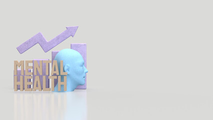 Mental Health Growth Concept with Mind Balance and Positive Progress 3d render.