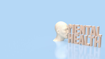 Mental Health Awareness Concept with Human Mind and Wellbeing Focus 3d render.