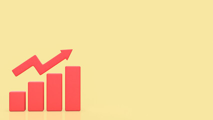 Business Growth Success Chart with Upward Arrow Trend 3d render.