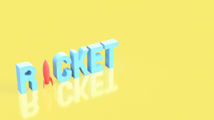 Rocket Launch Business Growth and Innovation Concept 3d render.
