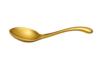 Golden spoon isolated on a transparent background, showcasing a shiny metallic utensil, symbolizing luxury and wealth