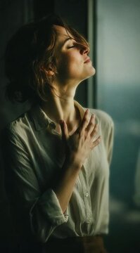 Mulher sentindo paz tranquilidade e liberdade em momento de bem estar