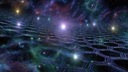 Abstract Hexagonal Space Galaxy Background