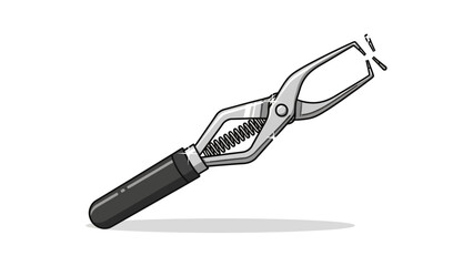 Obraz premium Silver kitchen tongs for serving and cooking