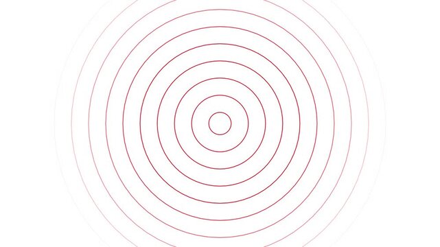 Radio wave station red signal animation on black background. network tower signal effect. Digital technology signal for overlay video. 