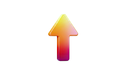3D Up Arrow Icon with Gradient Colors