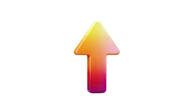 3D Up Arrow Icon with Gradient Colors - Powered by Adobe