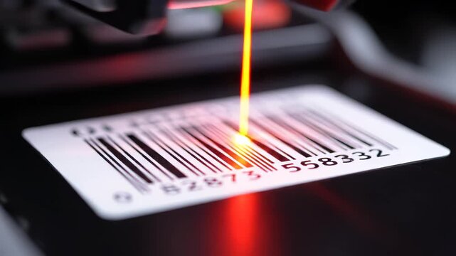 Laser scanning barcode on label