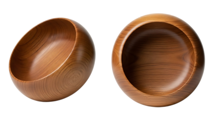 Pair of handcrafted wooden bowls