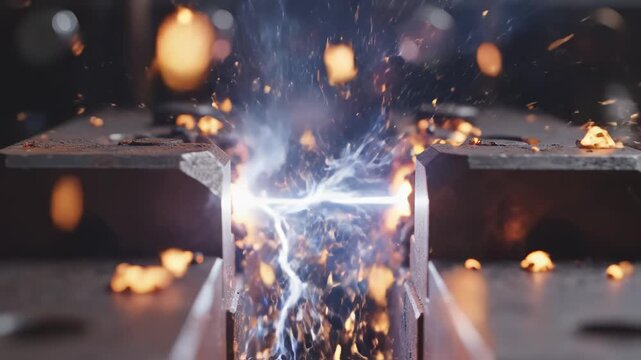 Metal welding sparks