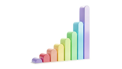 Colorful 3D Bar Chart Increasing Trend