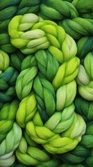 Abstract Green And Yellow Pixelated Braided Pattern