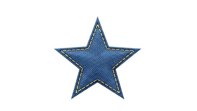 Denim Star Patch with Stitching
