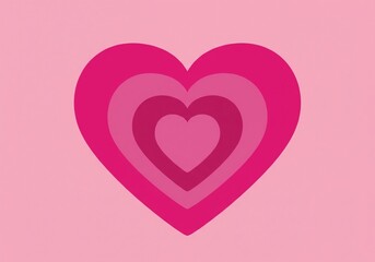 Nested pink hearts on light pink background