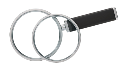 Magnifying Glass with Black Handle and Chrome Rim