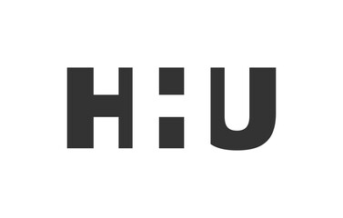 Obraz premium HHU logo design. Initial letter H H U bold font style for tech startups, consulting, corporate branding. Creative company name, headlines typography identity, trendy logotype.