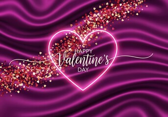 Valentine's day greeting with glittering heart