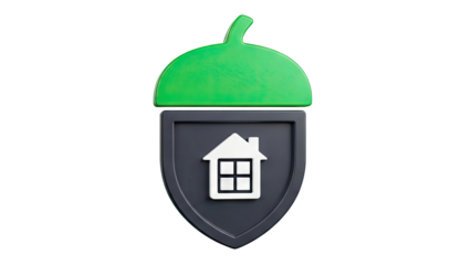 Acorn Shield with House Icon