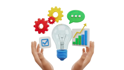 Conceptual illustration of business ideas, growth, and communication