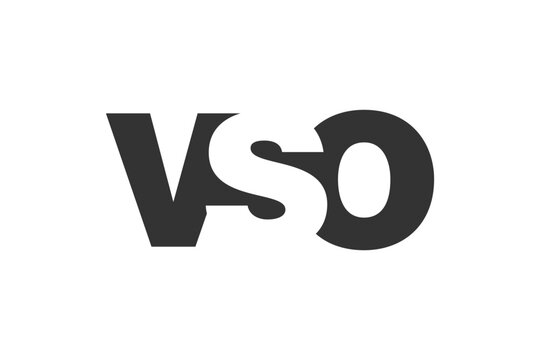 VSO logo design. Initial letter V S O bold font style for tech startups, consulting, corporate branding. Creative company name, headlines typography identity, trendy logotype.