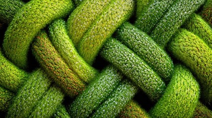 Intricate Woven Green Texture Pattern