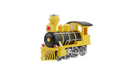 Yellow and black cartoon train