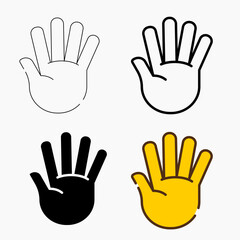 Fototapeta premium Set of Open Hand Icons and Symbols in Various Styles Vector Illustration