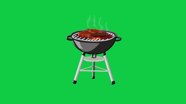 2D Animated Barbecue Grill Icon for Australian Lifestyle Theme