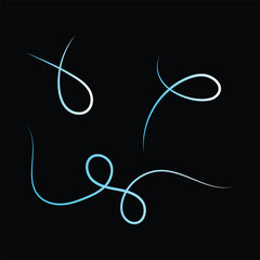 Abstract looping curved line collection