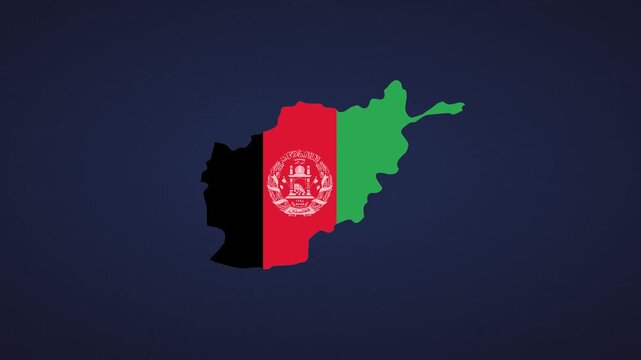 Dynamic visualization of Afghanistan map with national symbols