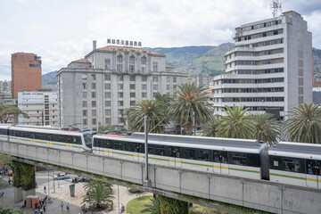 Medellin, Antioquia, Colombia. June 16, 2024. Mass transit metro in the city of Medell&iacute;n 