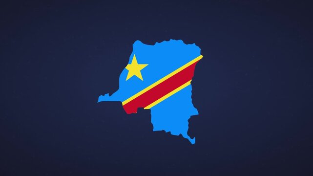 Map shows Republic of Congo, Representation of Congo with symbols and colors