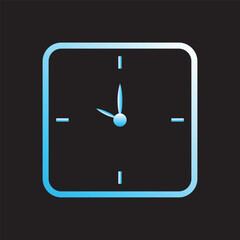 Vector clock icon, Gradient Square Clock Icon