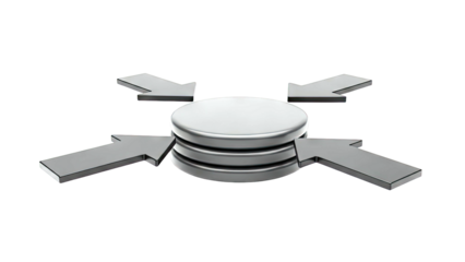 Arrows Converging on Stacked Discs