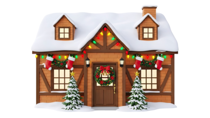Festive Christmas House Decoration