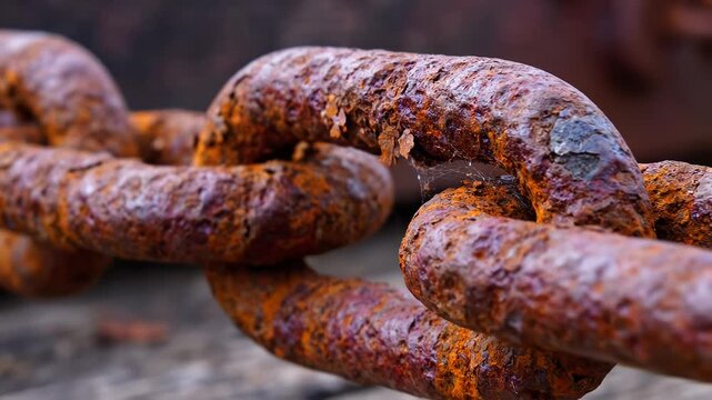 Rusty metal chain links