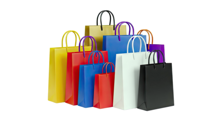 Pile of colorful shopping bags