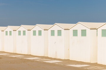 White beach Huts, Venice Lido