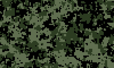 Abstract digital camouflage pattern.  Perfect for backgrounds, textiles, or militarythemed designs.  The pixelated texture creates a sense of mystery and concealment.