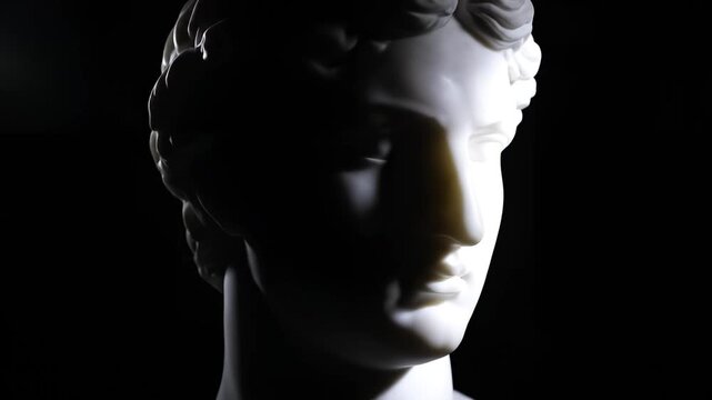 Marble statue head of a classical figure