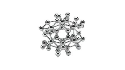 3D Rendering of a Metallic Molecular Structure