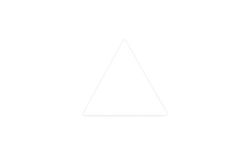 White equilateral triangle on a transparent background representing geometry, precision, and simple design
