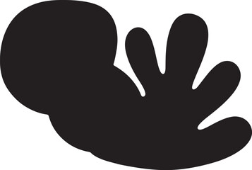 Obraz premium Black Hand Silhouette with Fingers Extended on White Background