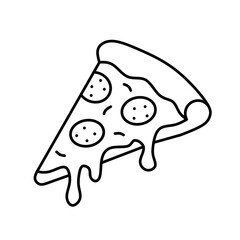 Delicious Pizza Slice Outline Illustration