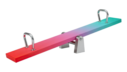 Colorful Seesaw with Metal Handles