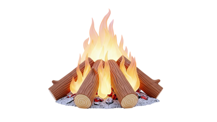 Campfire with logs and flames