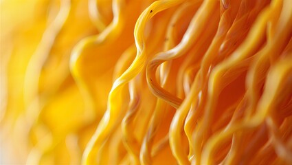 Vibrant orange noodles in a culinary masterpiece