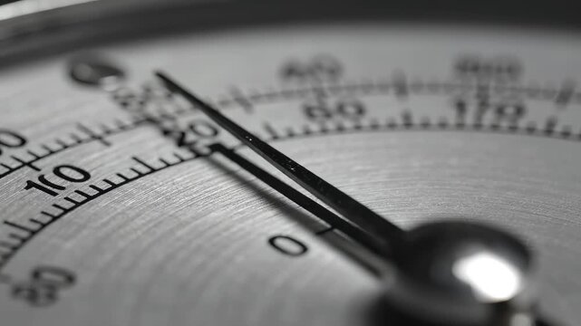 Closeup of a barometer gauge