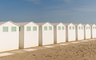 White beach Huts, Venice Lido